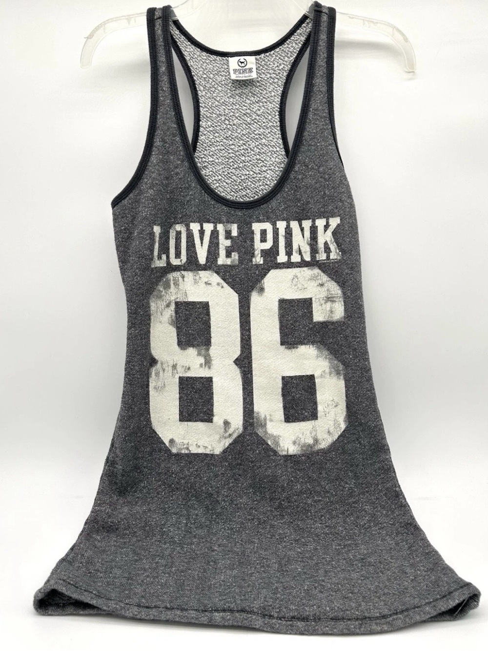 Y2K Victorias Secret Love Pink Tank Top Dress Beach Cover Up Vintage 2000s EUC
